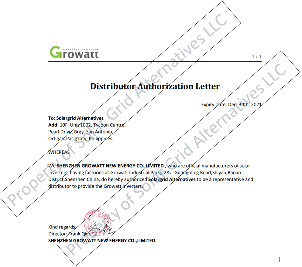 Growatt Inverters Philippines Distributor - Solar Grid Alternatives